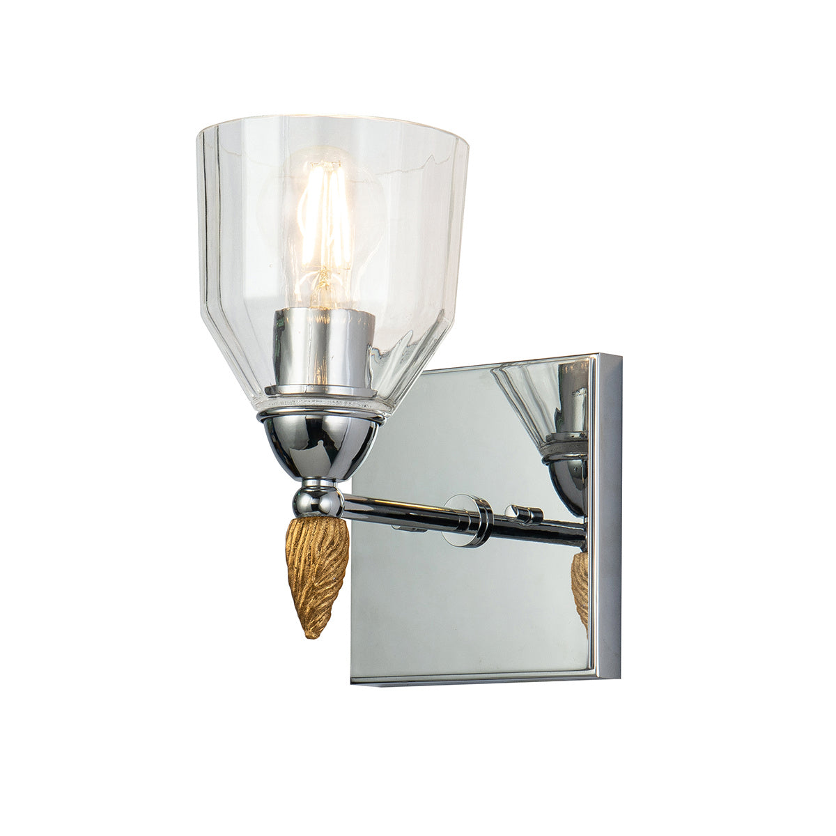 Lucas + McKearn - BB1000PC-1-F2G - One Light Wall Sconce - Felice - Polished Chrome