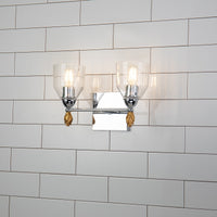 Lucas + McKearn - BB1000PC-2-F1G - Two Light Vanity - Felice - Polished Chrome
