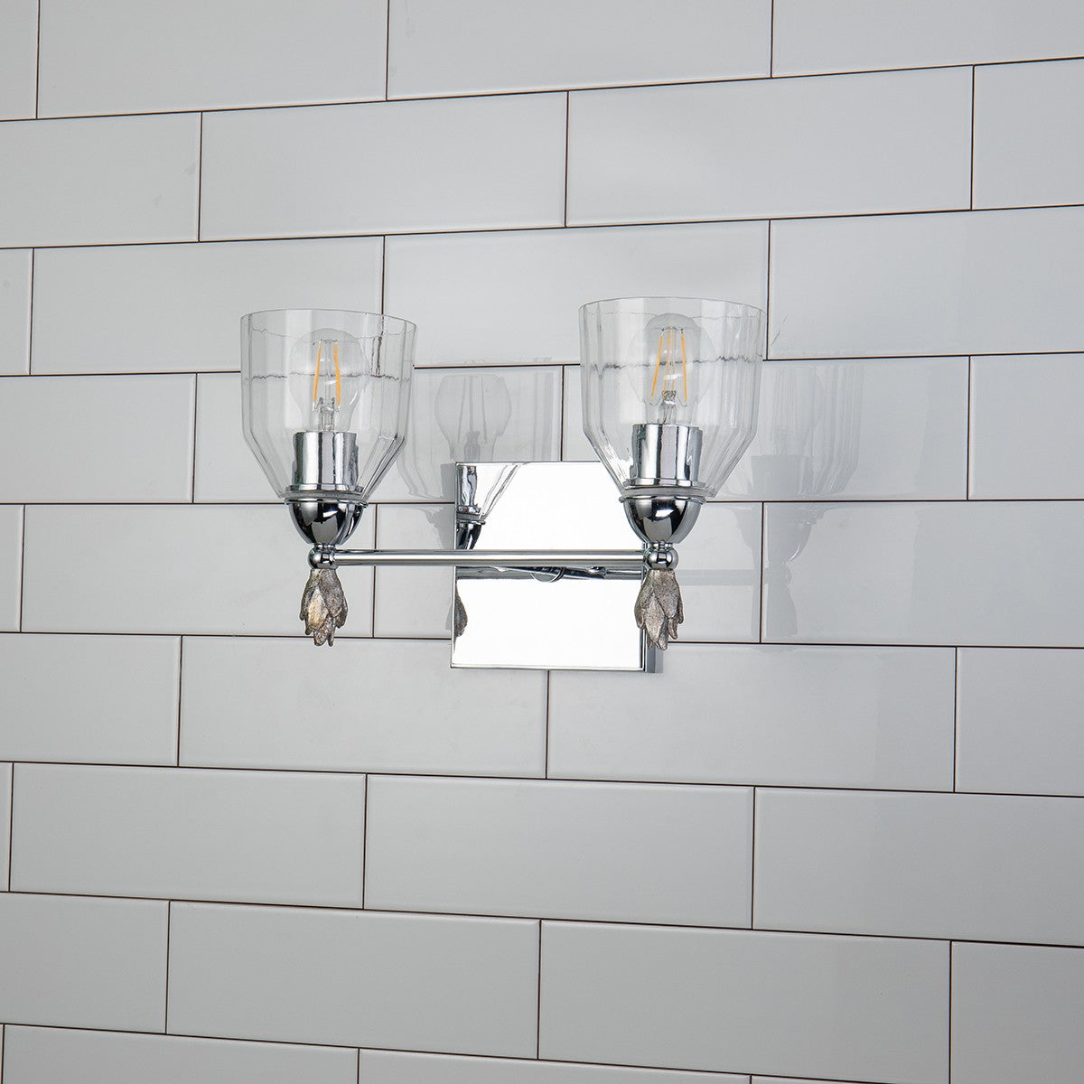Lucas + McKearn - BB1000PC-2-F1S - Two Light Vanity - Felice - Polished Chrome