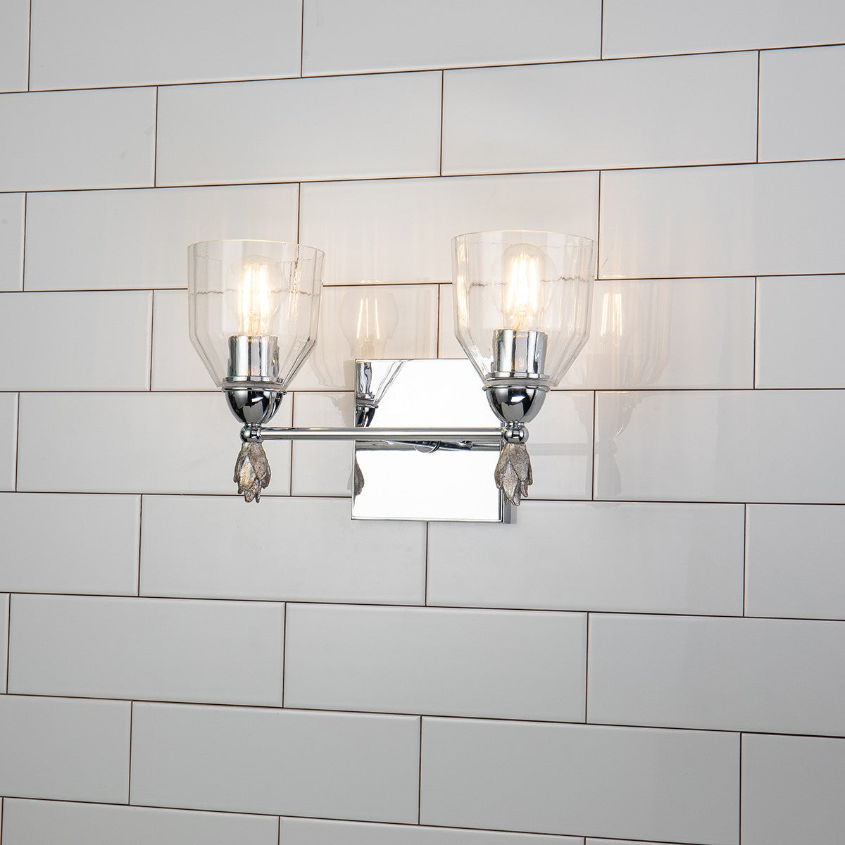 Lucas + McKearn - BB1000PC-2-F1S - Two Light Vanity - Felice - Polished Chrome