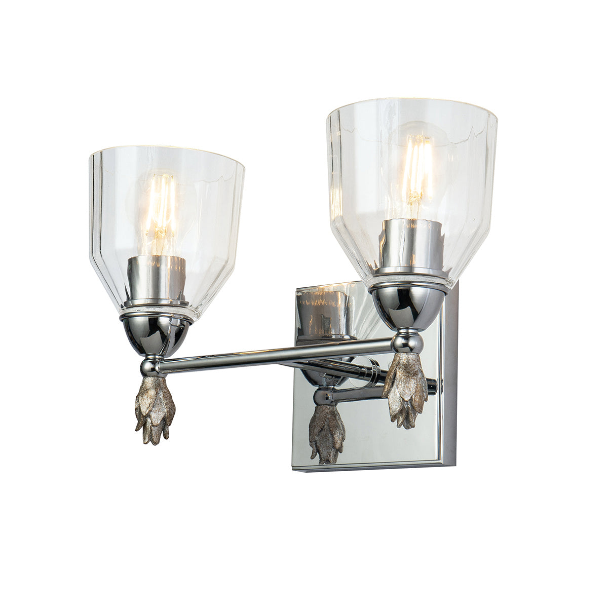 Lucas + McKearn - BB1000PC-2-F1S - Two Light Vanity - Felice - Polished Chrome