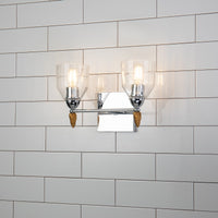 Lucas + McKearn - BB1000PC-2-F2G - Two Light Vanity - Felice - Polished Chrome