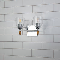 Lucas + McKearn - BB1000PC-2-F2G - Two Light Vanity - Felice - Polished Chrome