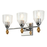 Lucas + McKearn - BB1000PC-3-F1G - Three Light Vanity - Felice - Polished Chrome