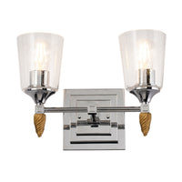 Lucas + McKearn - BB1022PC-2-F1S - Two Light Vanity - Vetiver - Polished Chrome
