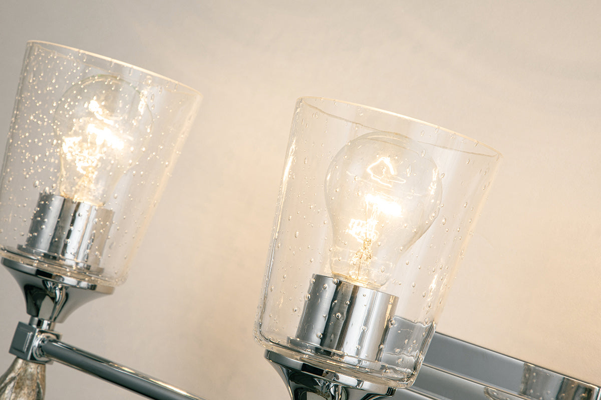 Lucas + McKearn - BB1022PC-2-F2G - Two Light Vanity - Vetiver - Polished Chrome