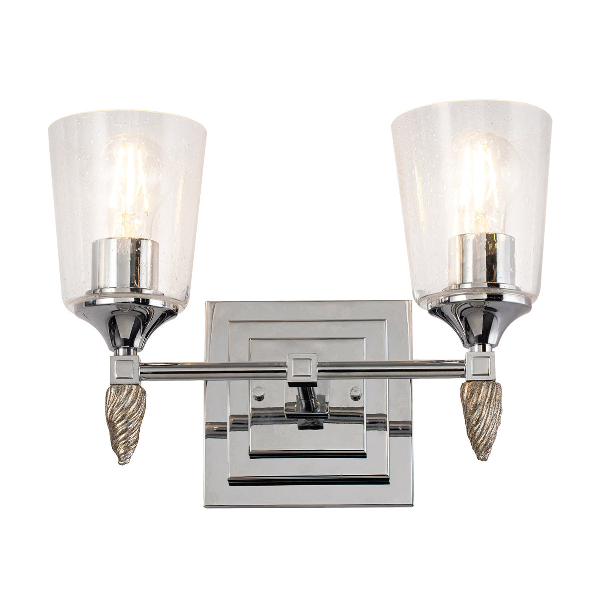 Lucas + McKearn - BB1022PC-2-F2S - Two Light Vanity - Vetiver - Polished Chrome