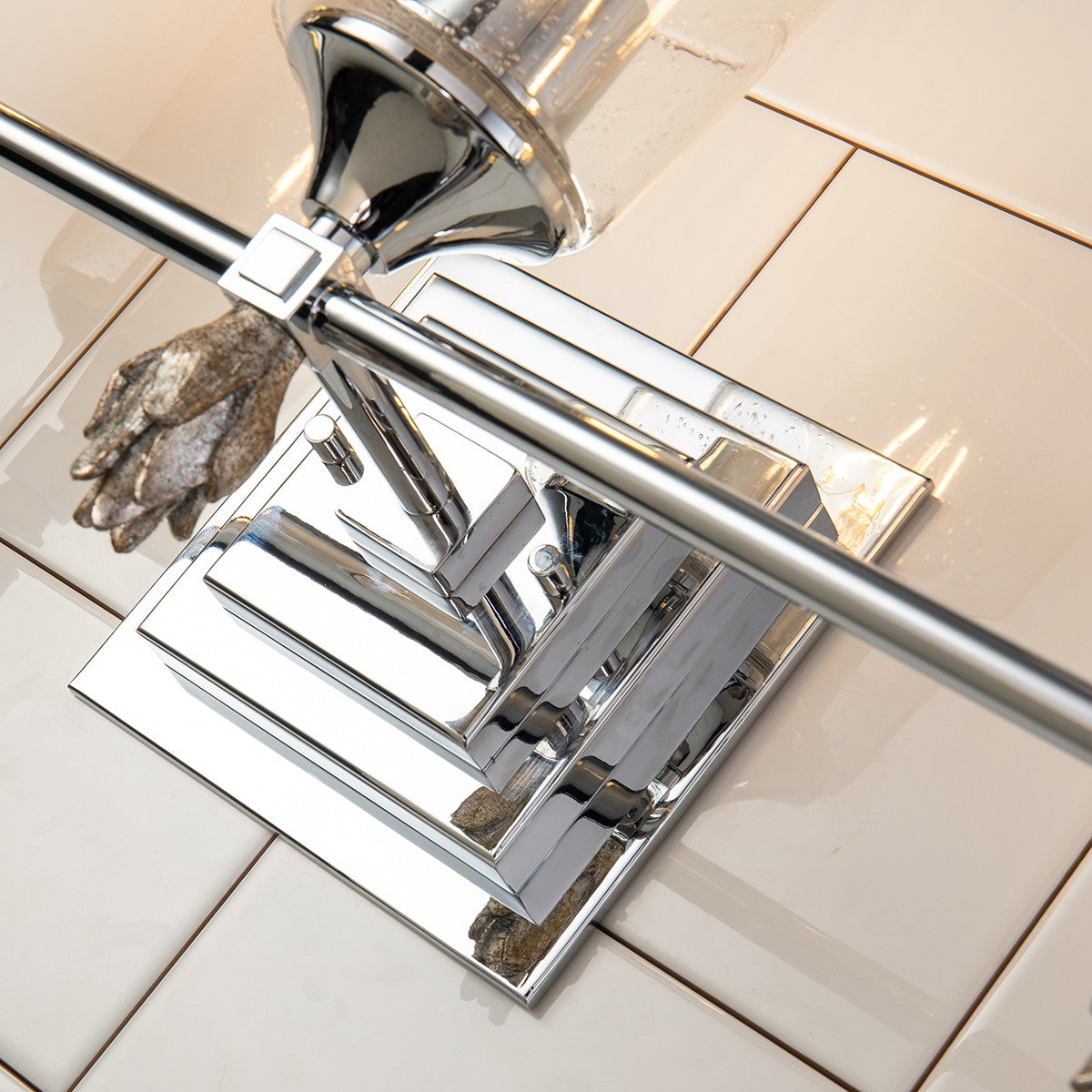 Lucas + McKearn - BB1022PC-3-F1S - Three Light Vanity - Vetiver - Polished Chrome