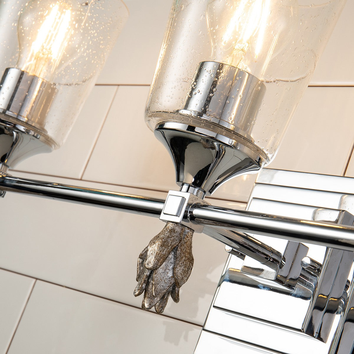 Lucas + McKearn - BB1022PC-3-F1S - Three Light Vanity - Vetiver - Polished Chrome