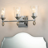 Lucas + McKearn - BB1022PC-3-F1S - Three Light Vanity - Vetiver - Polished Chrome