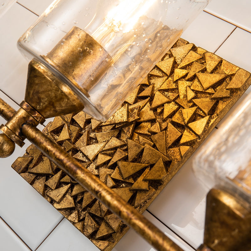 Lucas + McKearn - BB1158G-3 - Three Light Vanity - Mosaic - Gold