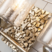 Lucas + McKearn - BB1158S-3 - Three Light Vanity - Mosaic - Silver