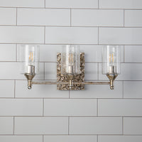 Lucas + McKearn - BB1158S-3 - Three Light Vanity - Mosaic - Silver