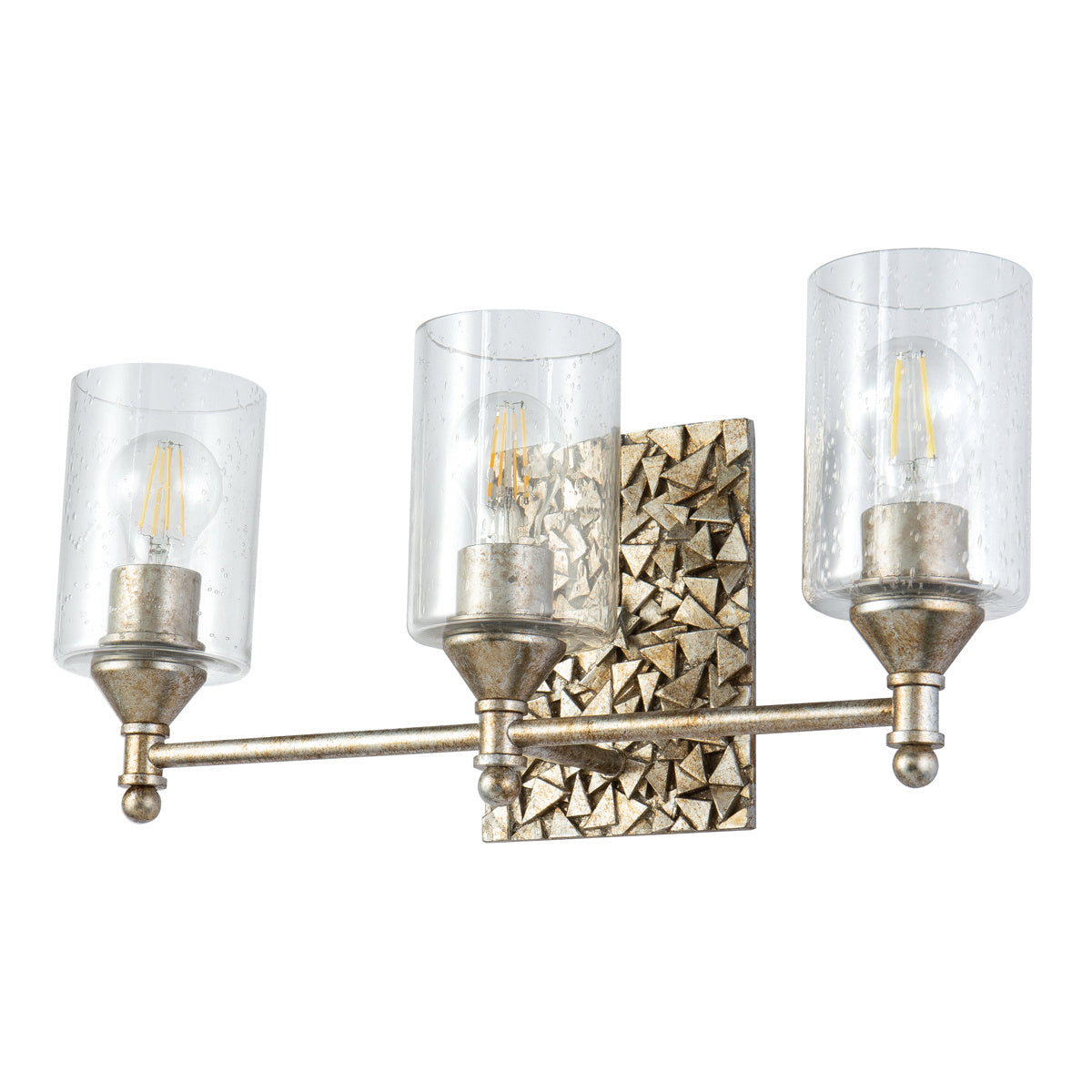 Lucas + McKearn - BB1158S-3 - Three Light Vanity - Mosaic - Silver