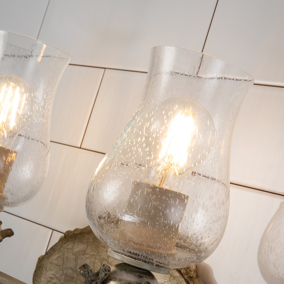 Lucas + McKearn - BB1238-2 - Two Light Vanity - Trellis - Putty Patina And Silver Leaf