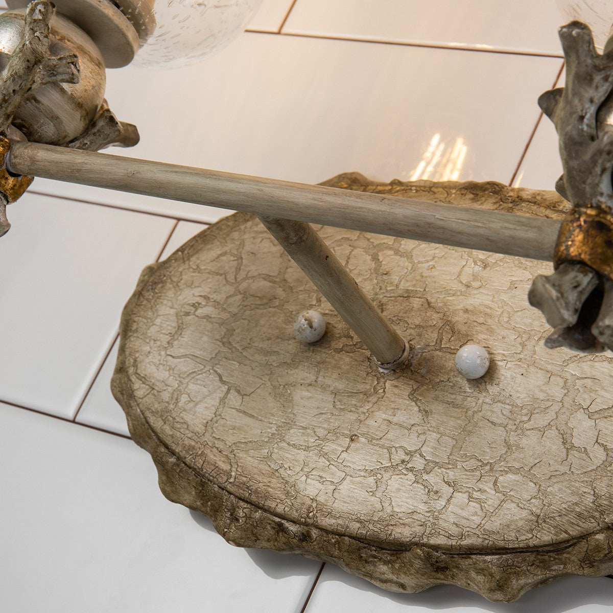Lucas + McKearn - BB1238-2 - Two Light Vanity - Trellis - Putty Patina And Silver Leaf