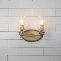 Lucas + McKearn - BB1238-2 - Two Light Vanity - Trellis - Putty Patina And Silver Leaf