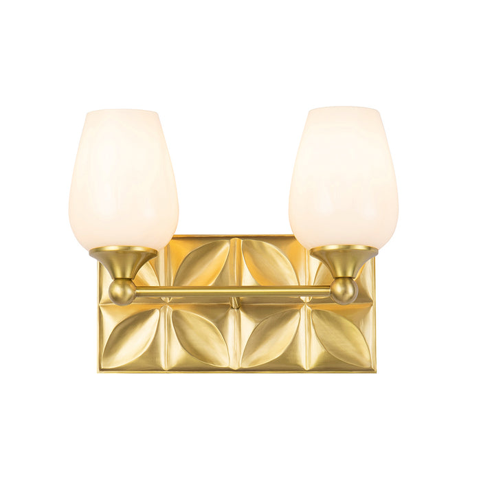 Lucas + McKearn Two Light Vanity from the Epsilon collection in Aged Brass finish