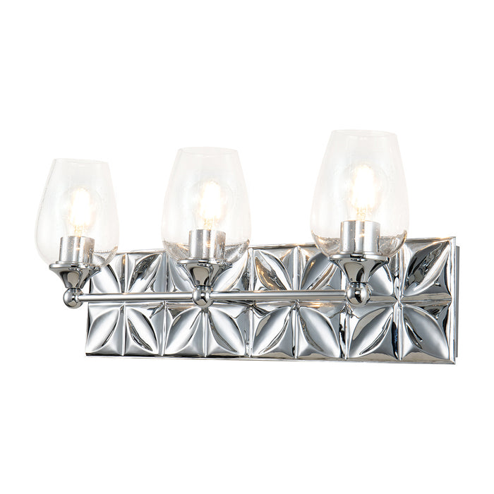 Lucas + McKearn Three Light Vanity from the Epsilon collection in Polished Chrome finish