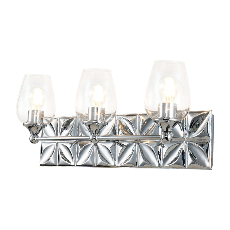Lucas + McKearn Three Light Vanity from the Epsilon collection in Polished Chrome finish