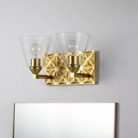 Lucas + McKearn - BB1302AGB-2 - Two Light Vanity - Alpha - Aged Brass