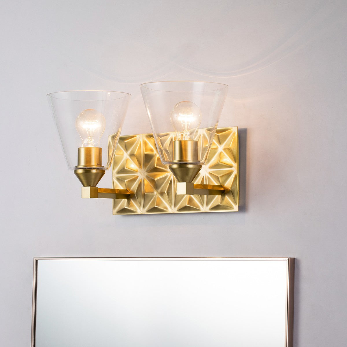 Lucas + McKearn - BB1302AGB-2 - Two Light Vanity - Alpha - Aged Brass