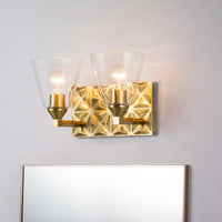 Lucas + McKearn - BB1302AGB-2 - Two Light Vanity - Alpha - Aged Brass