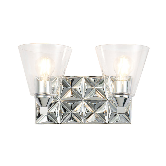 Lucas + McKearn Two Light Vanity from the Alpha collection in Polished Chrome finish