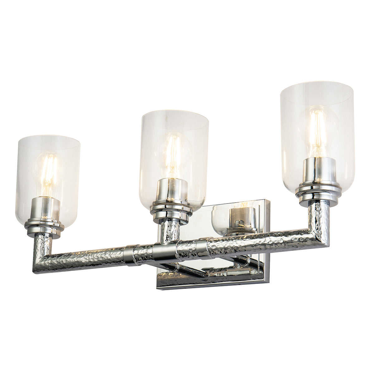 Lucas + McKearn Three Light Vanity from the Rampart collection in Polished Chrome finish