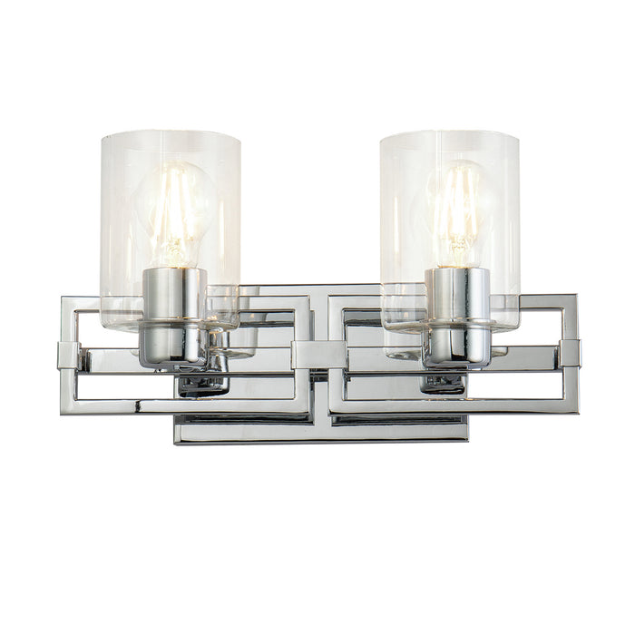 Lucas + McKearn Two Light Vanity from the Estes collection in Polished Chrome finish