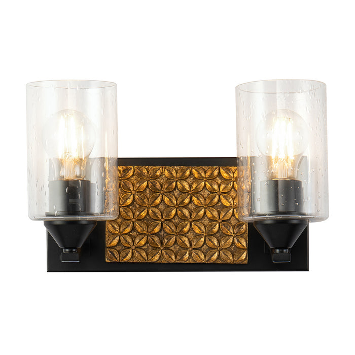 Lucas + McKearn Two Light Vanity from the Arcadia collection in Matte Black finish