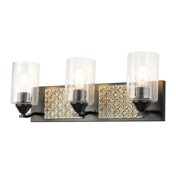 Lucas + McKearn Three Light Vanity from the Arcadia collection in Matte Black finish