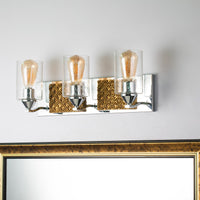 Lucas + McKearn - BB90587PC-3B2G - Three Light Vanity - Arcadia - Polished Chrome
