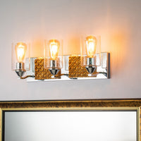 Lucas + McKearn - BB90587PC-3B2G - Three Light Vanity - Arcadia - Polished Chrome