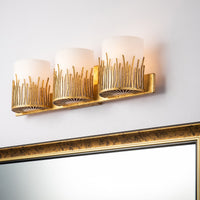Lucas + McKearn - BB90610G-3 - Three Light Vanity - Sawgrass - Gold