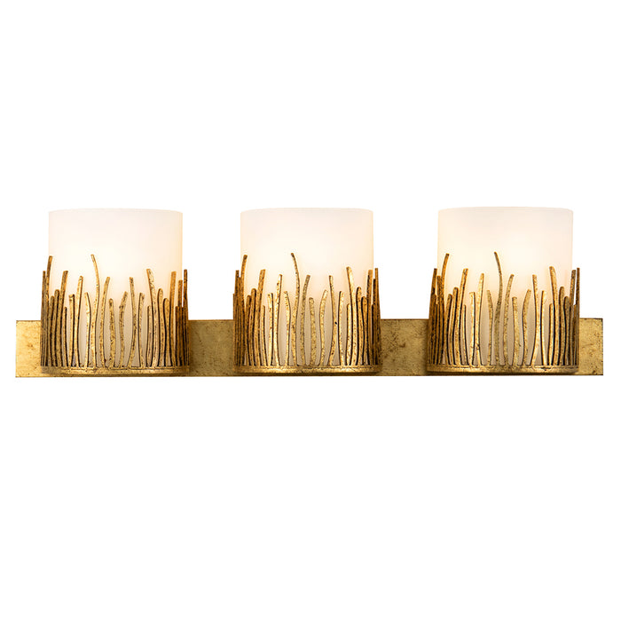 Lucas + McKearn Three Light Vanity from the Sawgrass collection in Gold finish