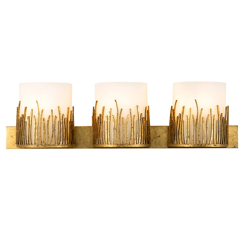 Lucas + McKearn Three Light Vanity from the Sawgrass collection in Gold finish