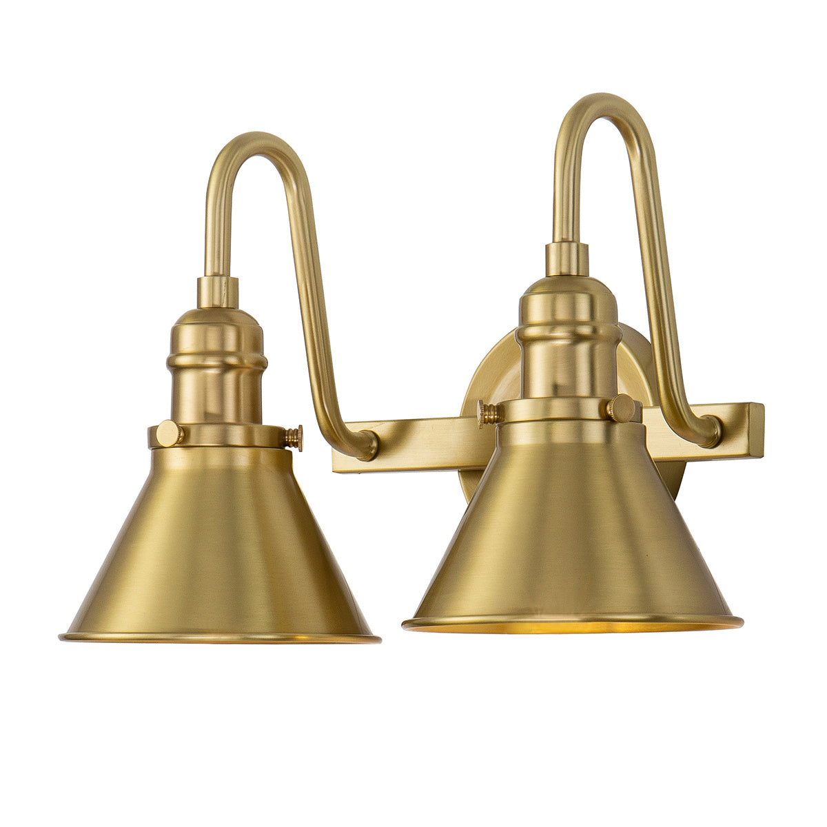 Lucas + McKearn Two Light Vanity from the Provence collection in Aged Brass finish
