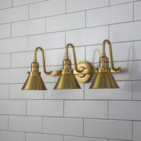 Lucas + McKearn - BB90684AGB-3 - Three Light Vanity - Provence - Aged Brass