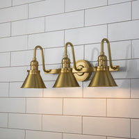 Lucas + McKearn - BB90684AGB-3 - Three Light Vanity - Provence - Aged Brass