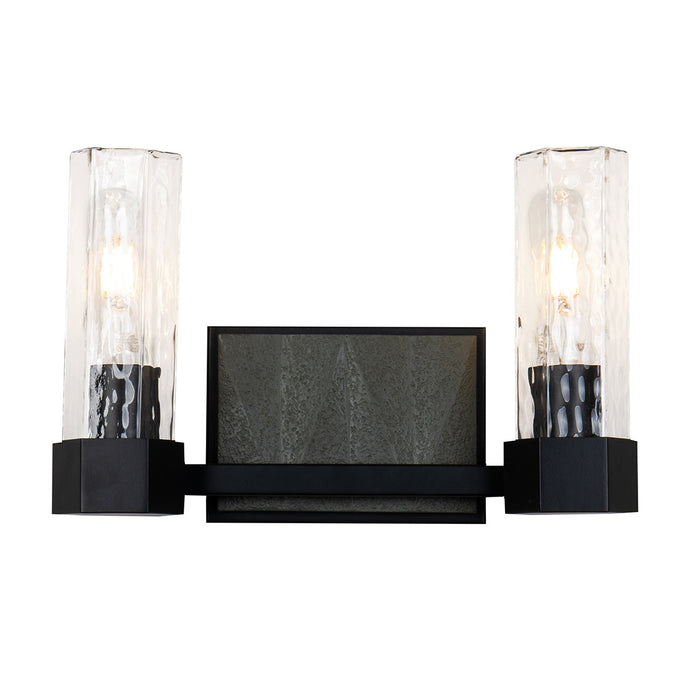 Lucas + McKearn Two Light Vanity from the Navarre collection in Black/Grey finish