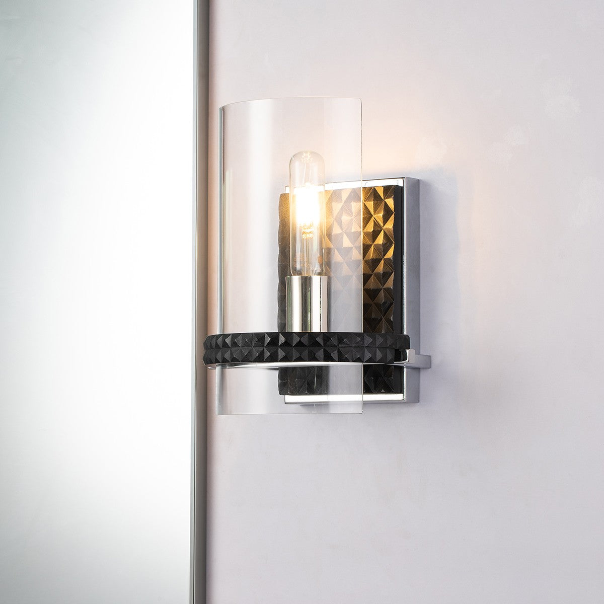 Lucas + McKearn - BB91598-1 - One Light Wall Sconce - Mazant - Matte Black/Polished Chrome