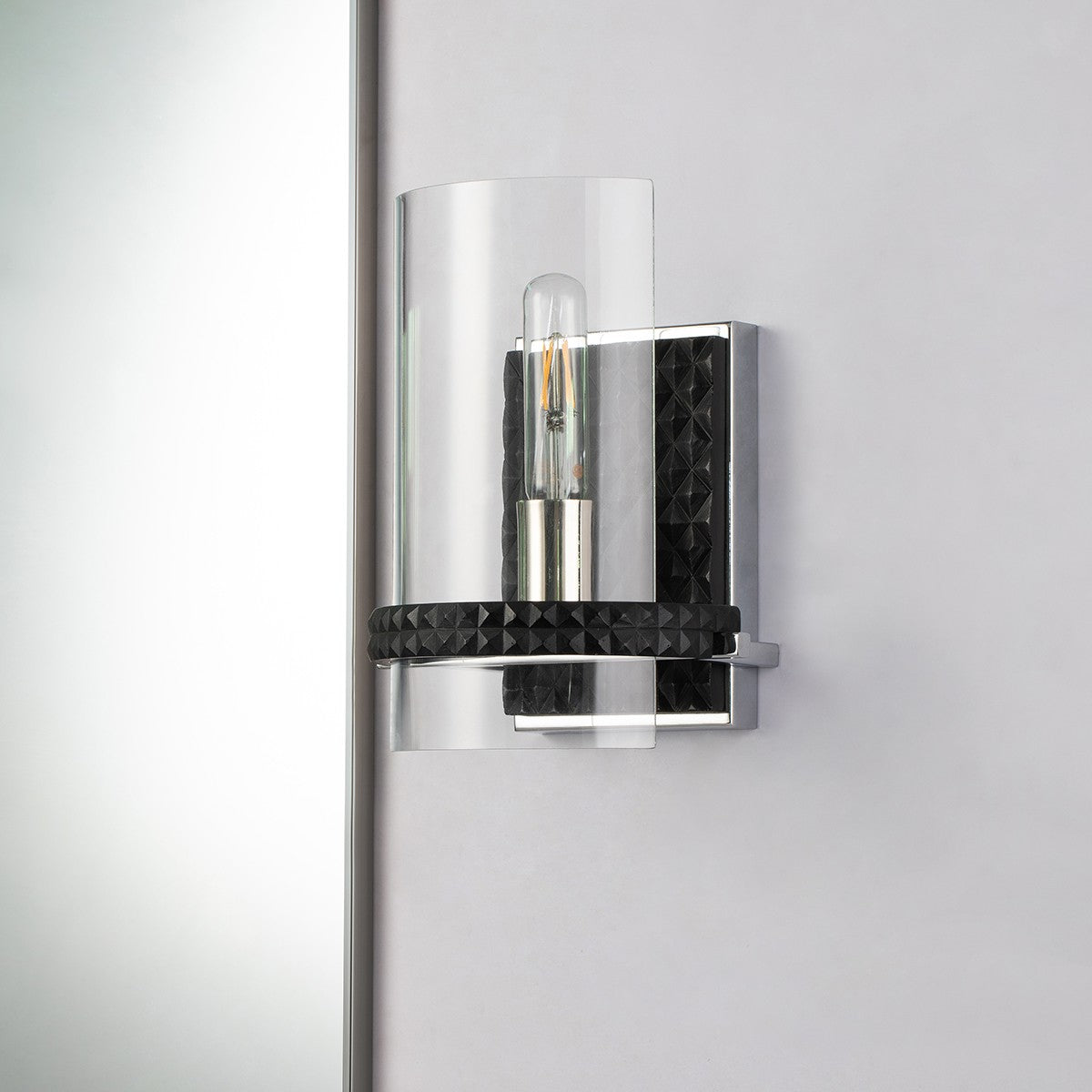 Lucas + McKearn - BB91598-1 - One Light Wall Sconce - Mazant - Matte Black/Polished Chrome