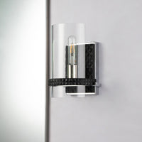 Lucas + McKearn - BB91598-1 - One Light Wall Sconce - Mazant - Matte Black/Polished Chrome