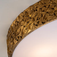 Lucas + McKearn - FM1158G-RD-20 - Three Light Flush Mount - Mosaic - Gold