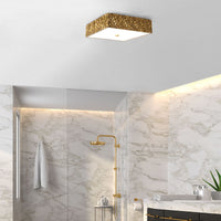 Lucas + McKearn - FM1158G-SQ-16 - Three Light Flush Mount - Mosaic - Gold