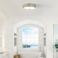 Lucas + McKearn - FM1238S-16 - Three Light Flush Mount - Trellis - Silver Leaf