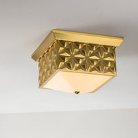 Lucas + McKearn - FM1302AGB-14 - Four Light Flush Mount - Alpha - Aged Brass