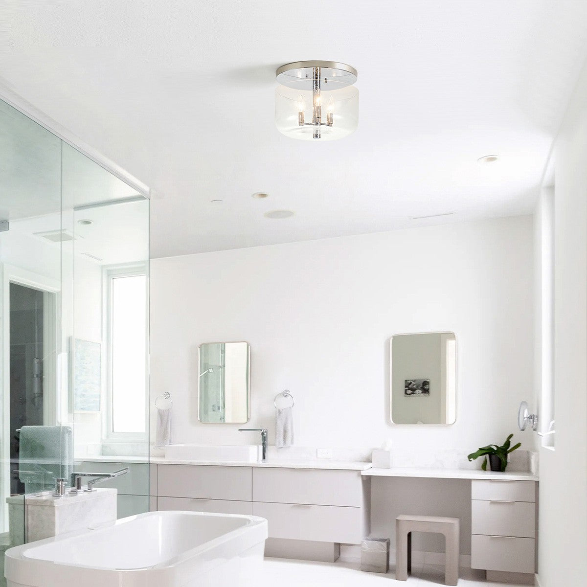 Lucas + McKearn - FM80122PC-13 - Three Light Flush Mount - Rampart - Polished Chrome
