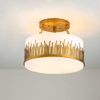 Lucas + McKearn - FM90610G-15 - Three Light Semi-Flush Mount - Sawgrass - Gold